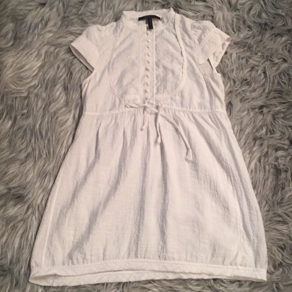 BCBGMaxAzria White Dress w/ Button Details